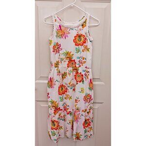 Girls Gap Size 12 Summer Floral Lined Tank Dress White
